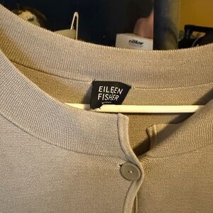 Eileen Fisher Taupe Knit Cardigan